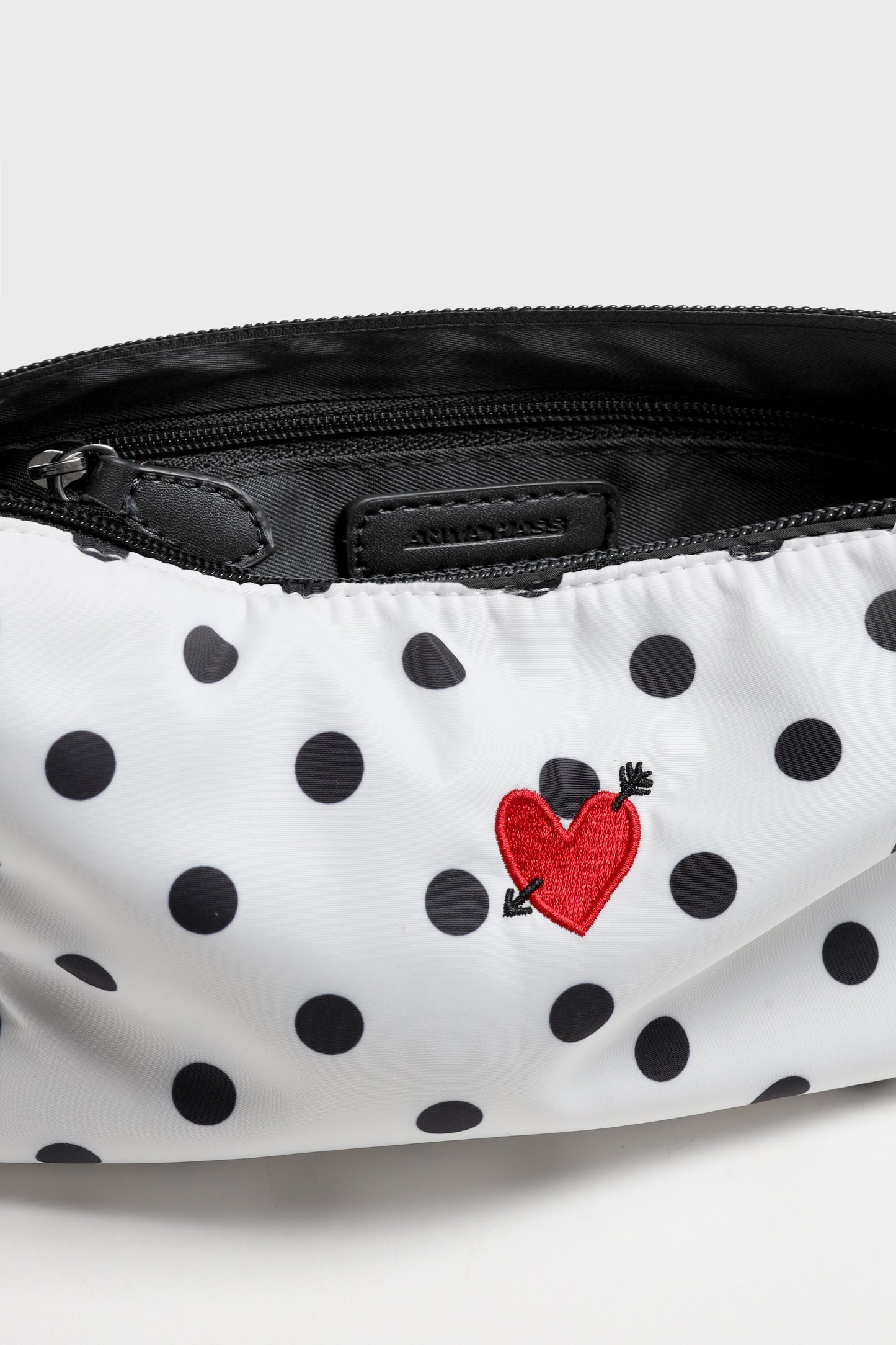"Heart" Pouch in Polka-Dot Nylon by Anita Hass - Anita Hass