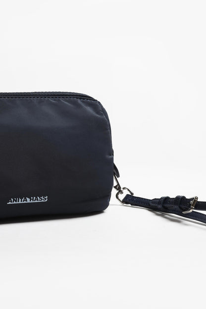 "Heart" Large Pouch in Navy Nylon by Anita Hass - Anita Hass