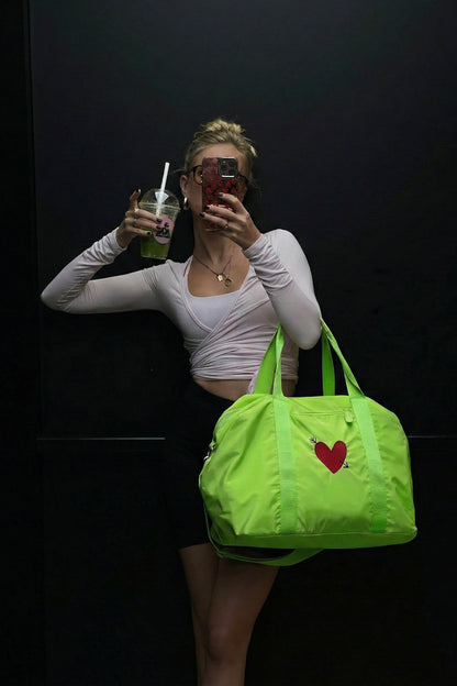 Taschen Set 'Heart' Large in Matcha Nylon - Anita Hass