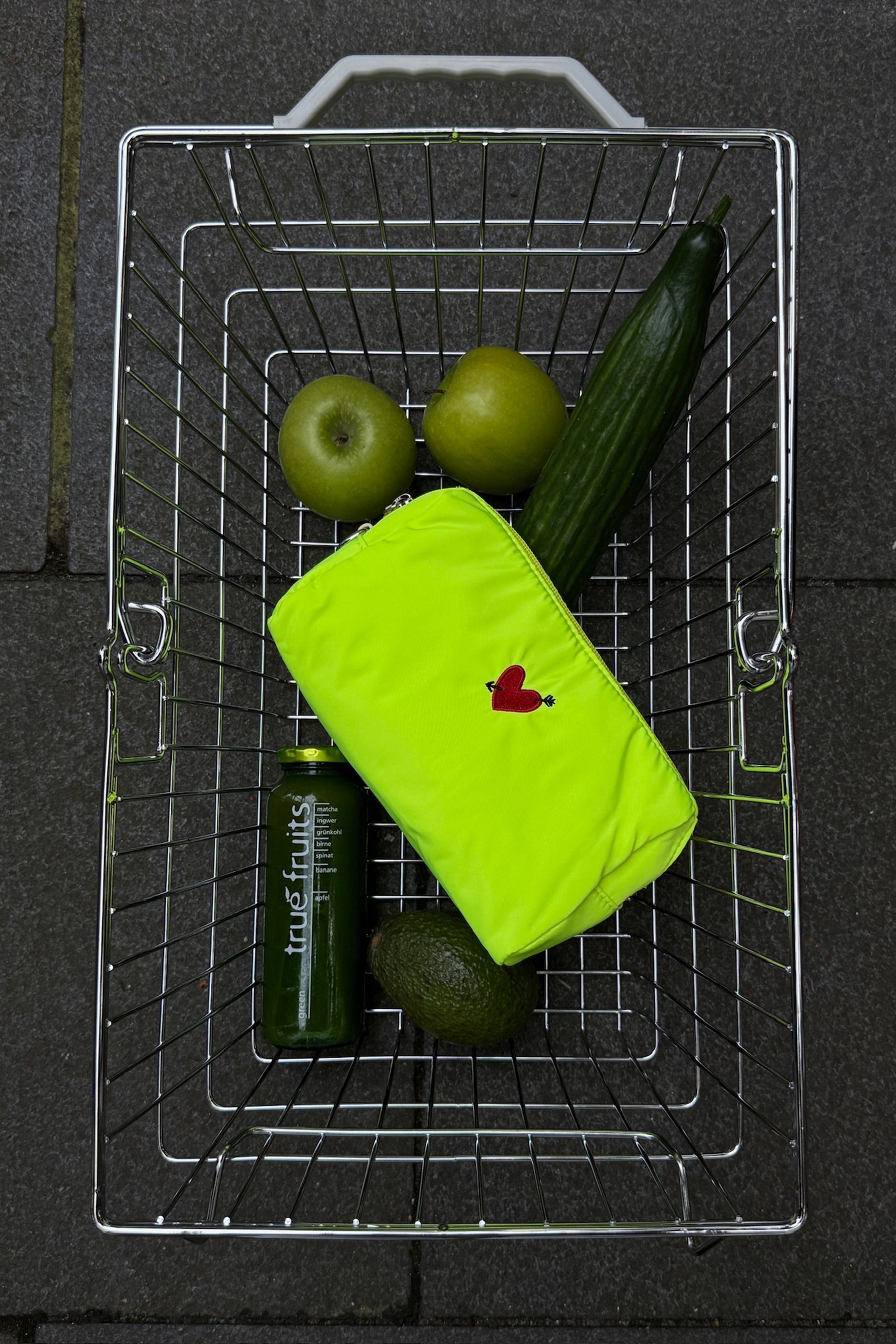 "Heart" Bag Set in Neon Yellow Nylon by Anita Hass - Anita Hass