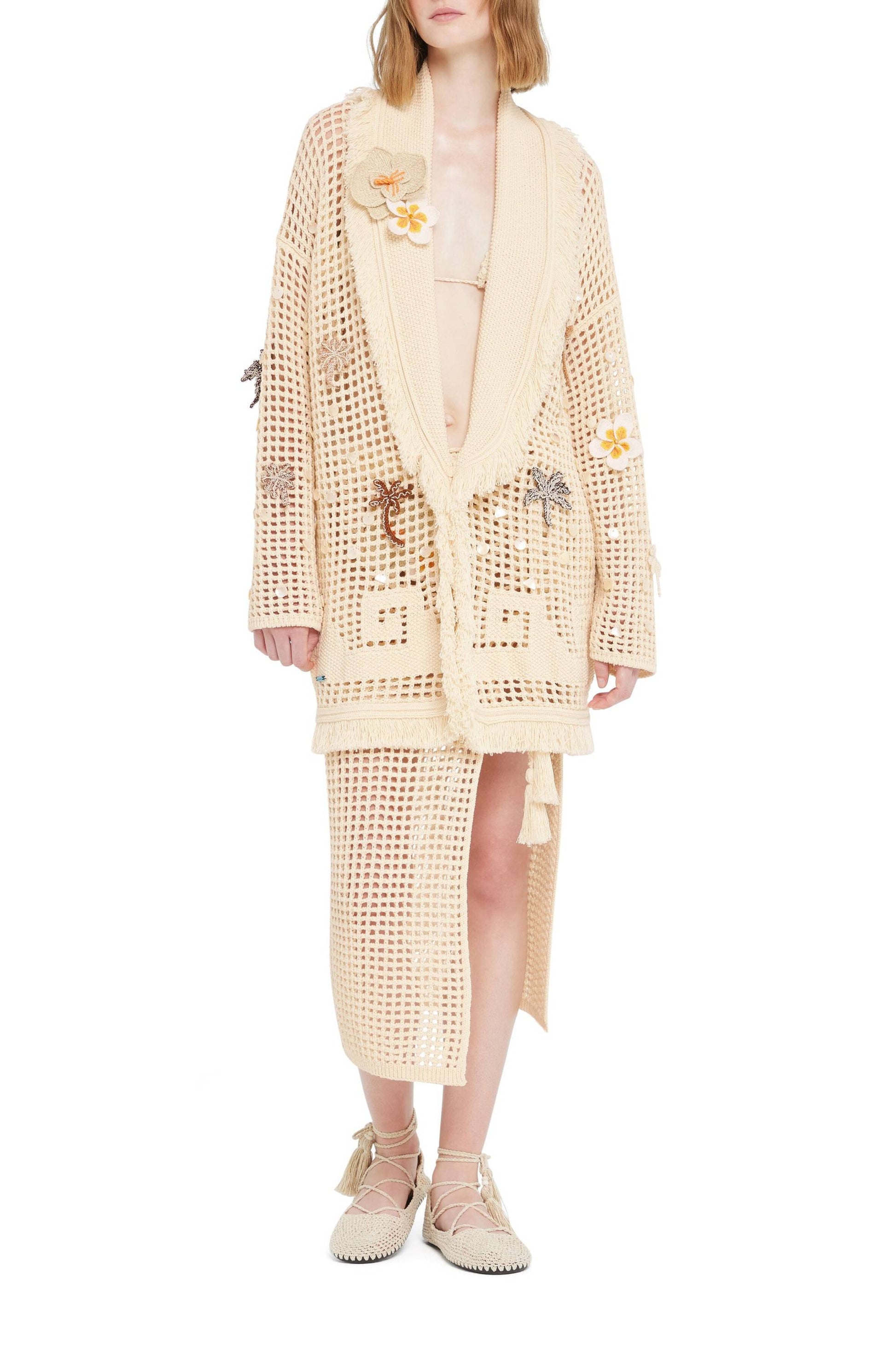 Cardigan "Where The Waves Begins" in color sabbia di Alanui - Anita Hass