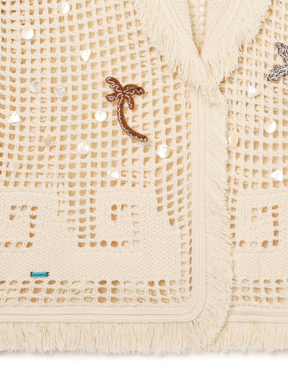 Cardigan "Where The Waves Begins" in color sabbia di Alanui - Anita Hass