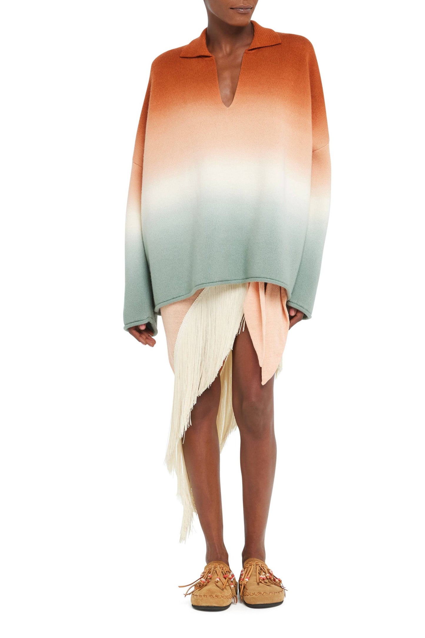 "Shades of Shore" Sweater in Earth/Aquamarine by Alanui - Anita Hass