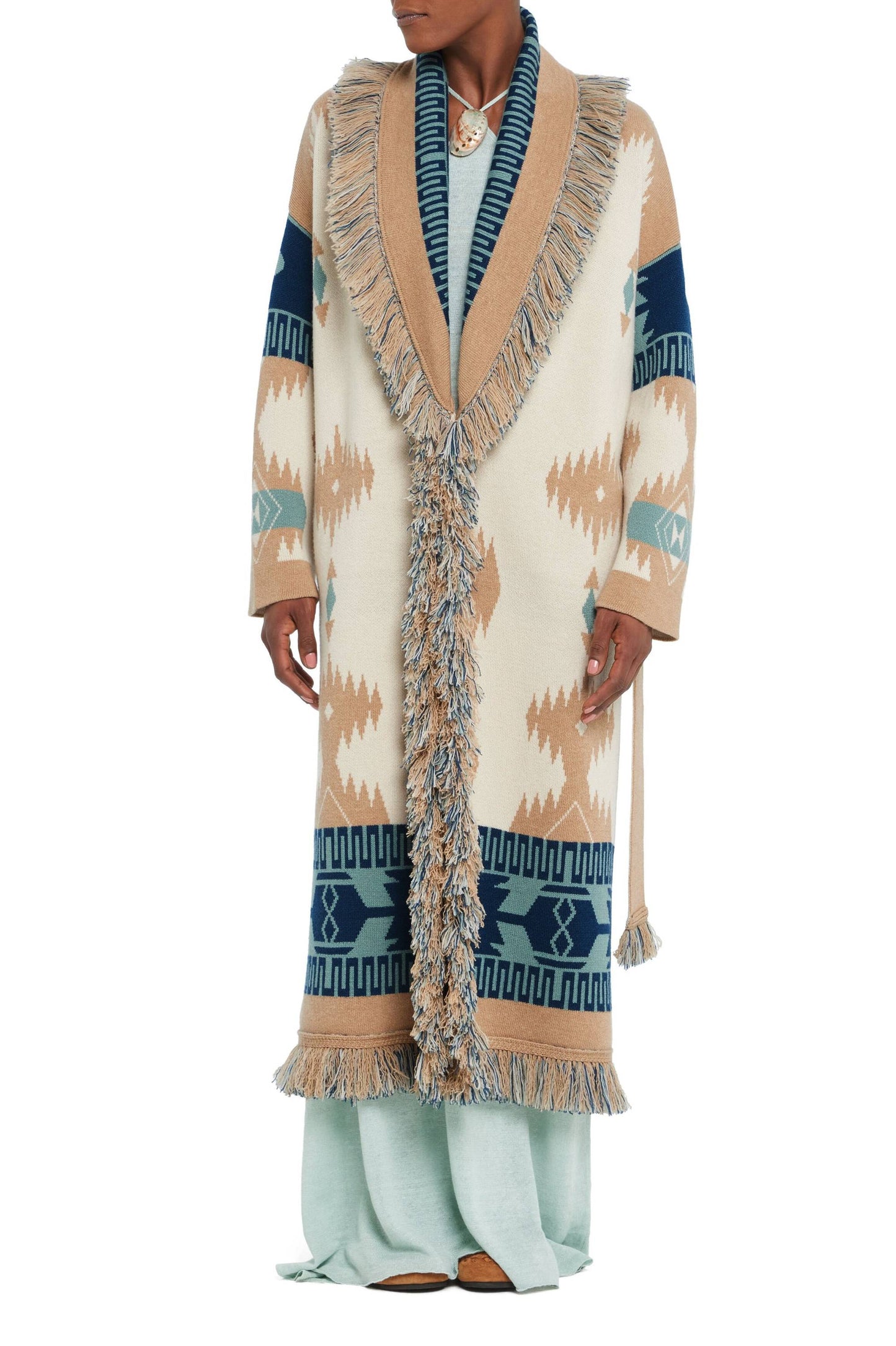 Strickmantel Icon Jacquard in Sand Alanui