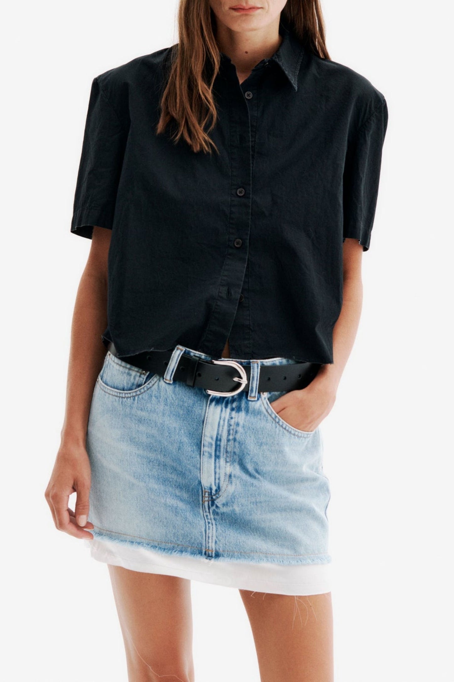 Nyra Denim Skirt in Light WashAll Three - Anita Hass