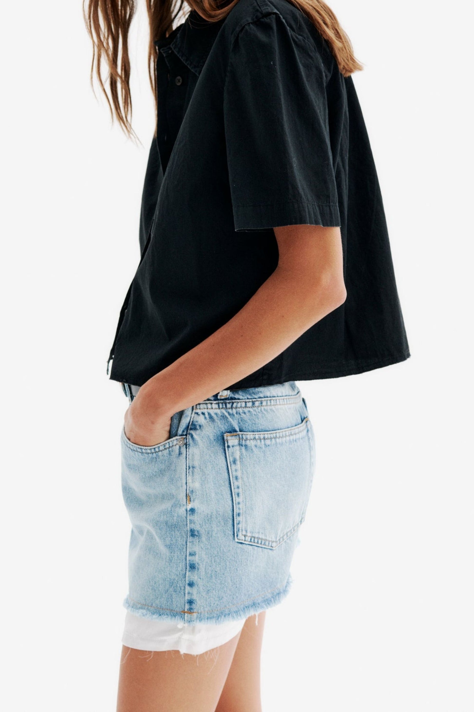 Nyra Denim Skirt in Light WashAll Three - Anita Hass