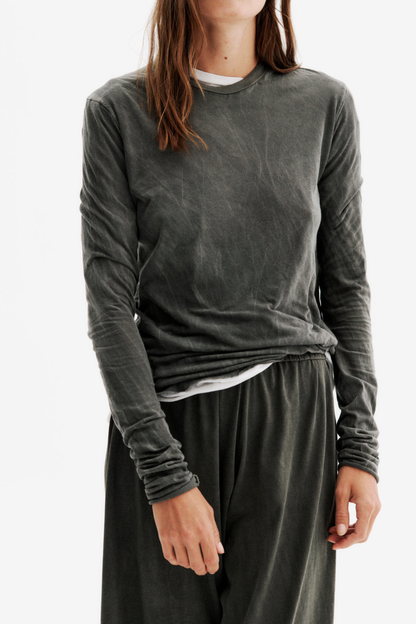 Stella Long-Sleeve Shirt in Army GreenAll Three - Anita Hass