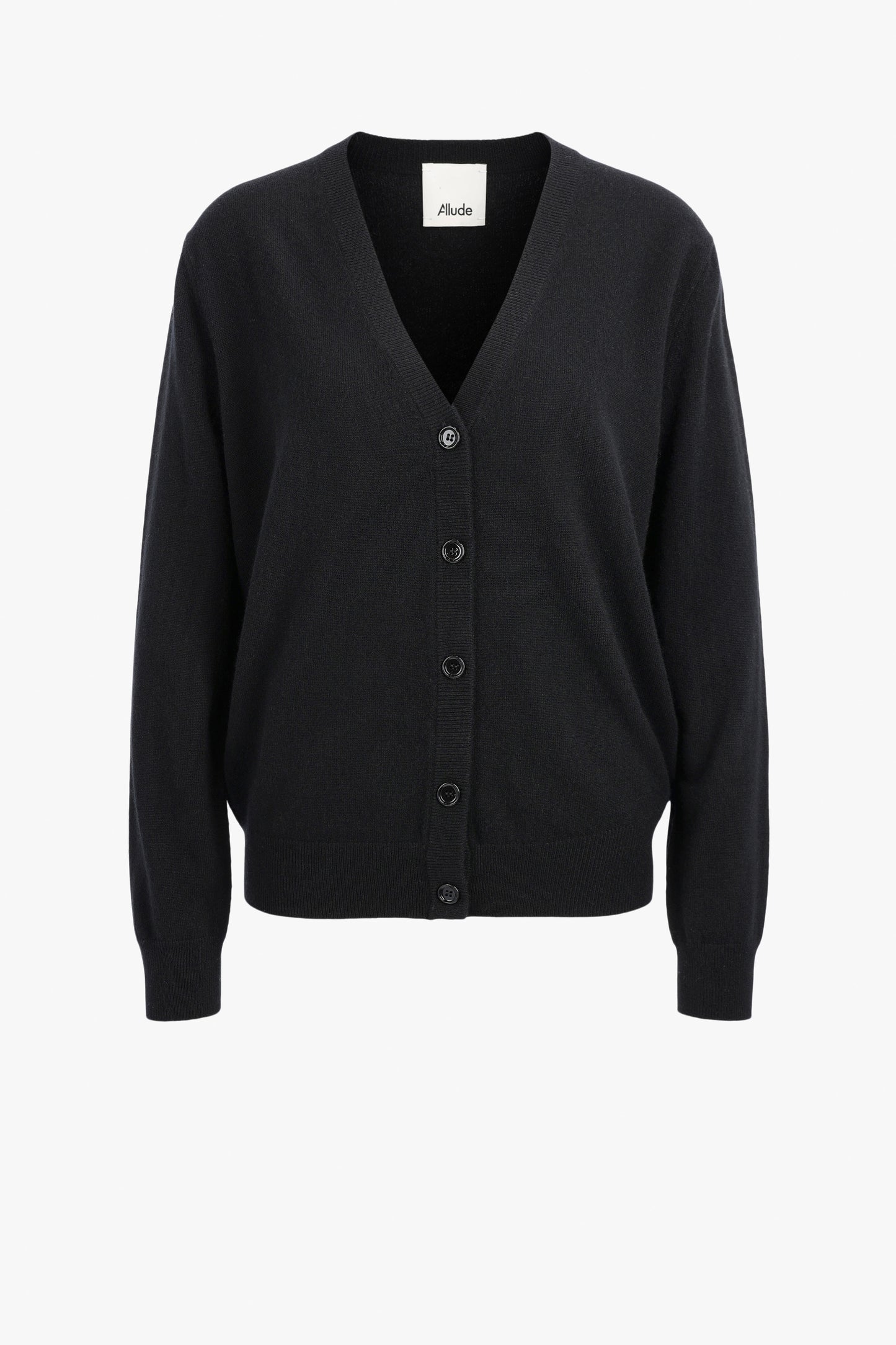 V-Neck Cardigan in Black by Allude - Anita Hass