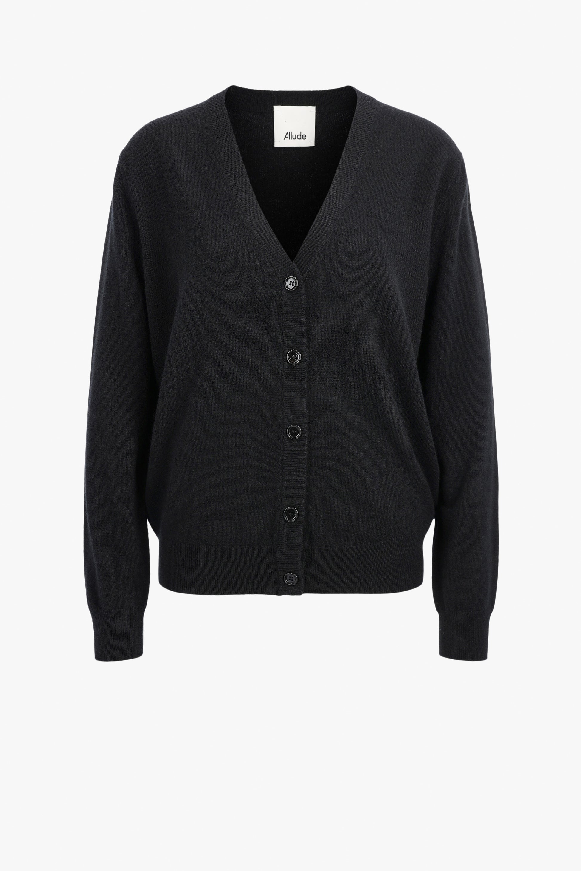 V-Neck Cardigan in Black by Allude - Anita Hass