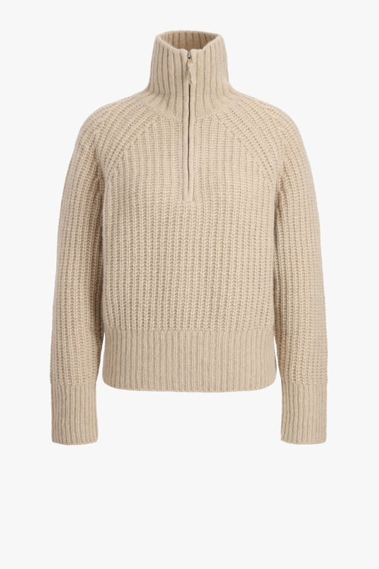 Pullover Troyer in Beige Allude
