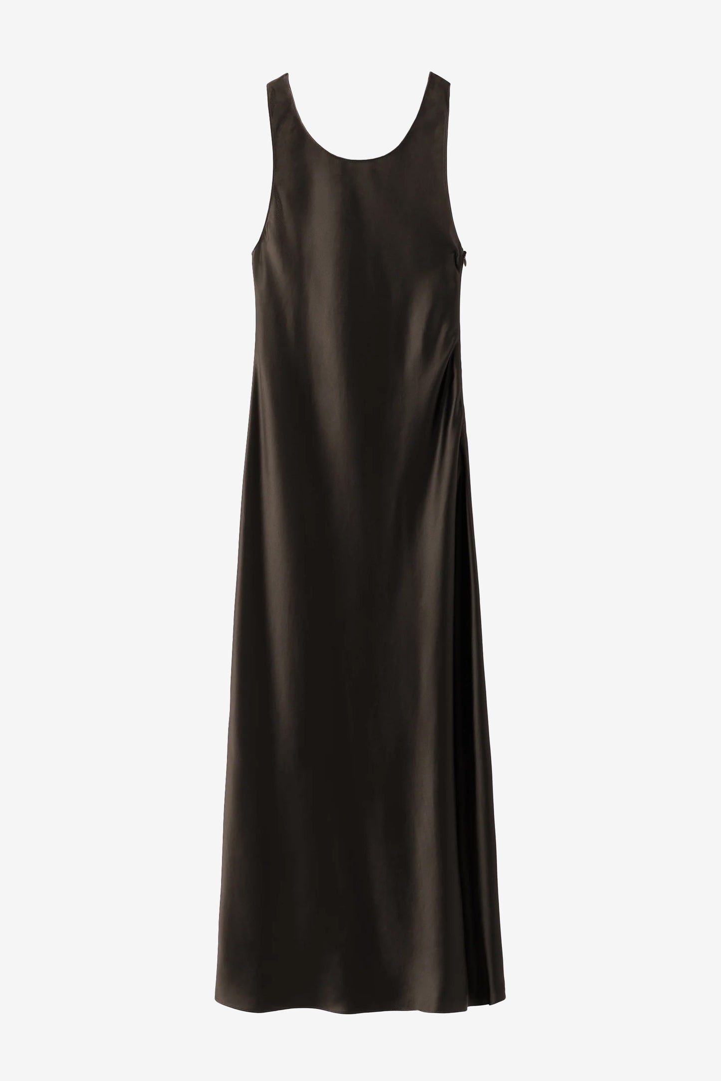 Zila Satin Dress in Chocolate by Almada Label - Anita Hass