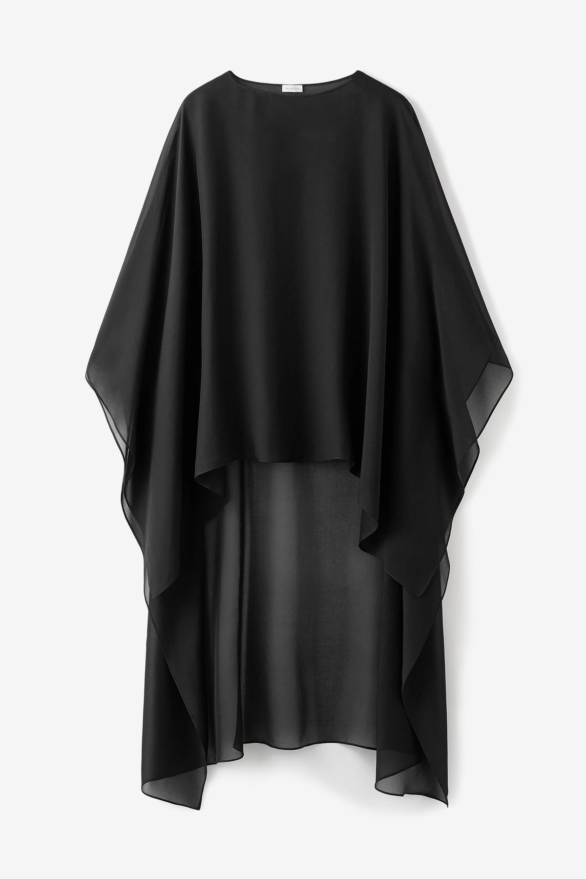 Char Silk Cape in Black