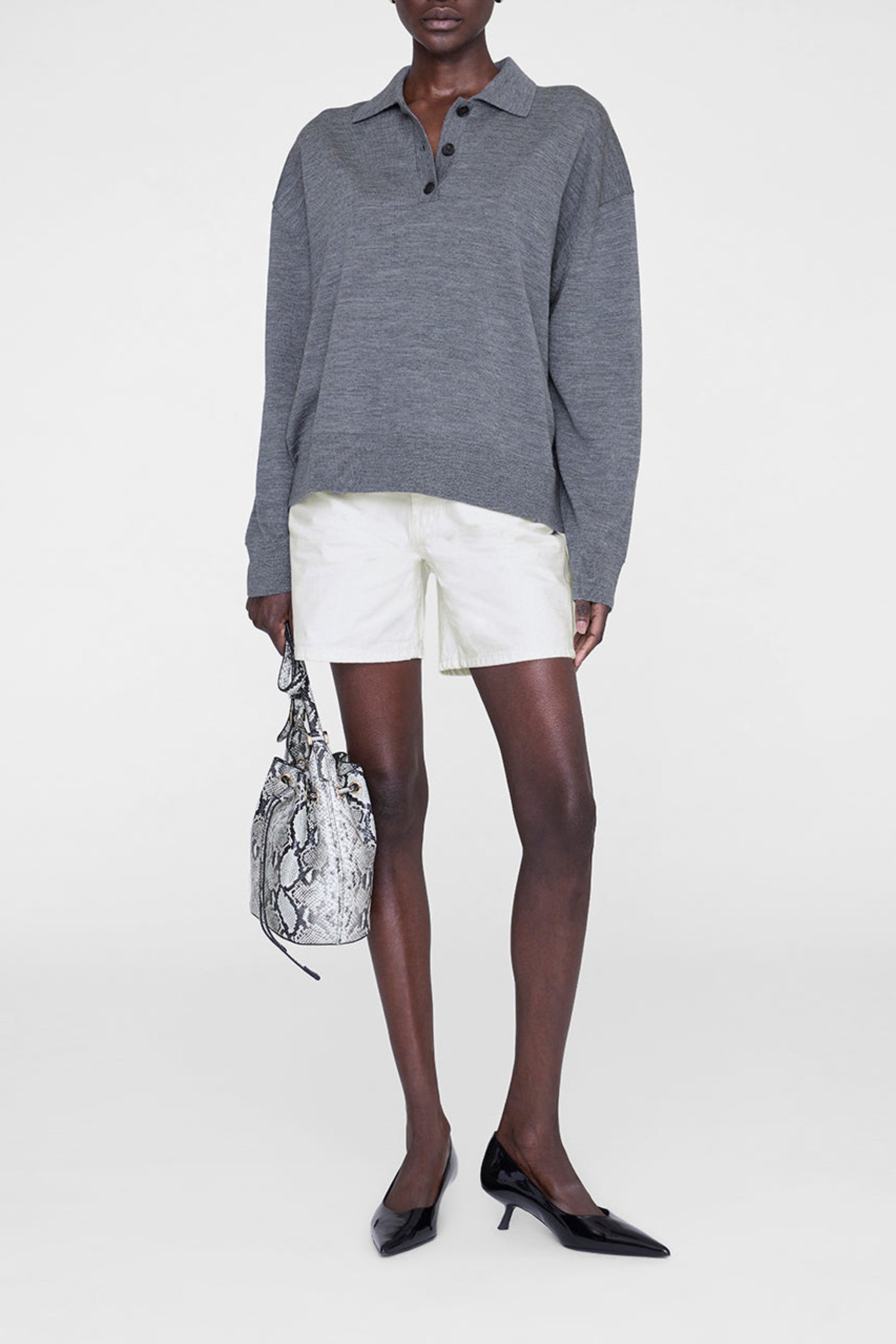 Kat Denim Shorts in Ecru by Anine Bing - Anita Hass