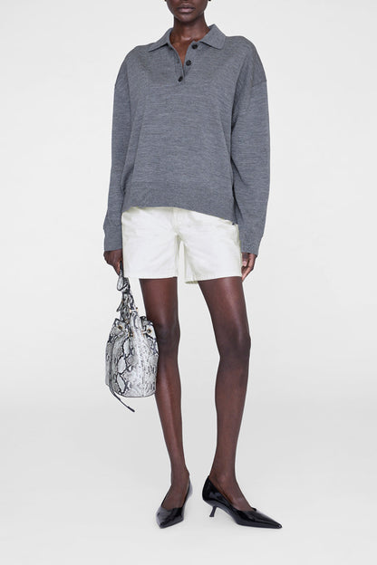 Kat Denim Shorts in Ecru by Anine Bing - Anita Hass
