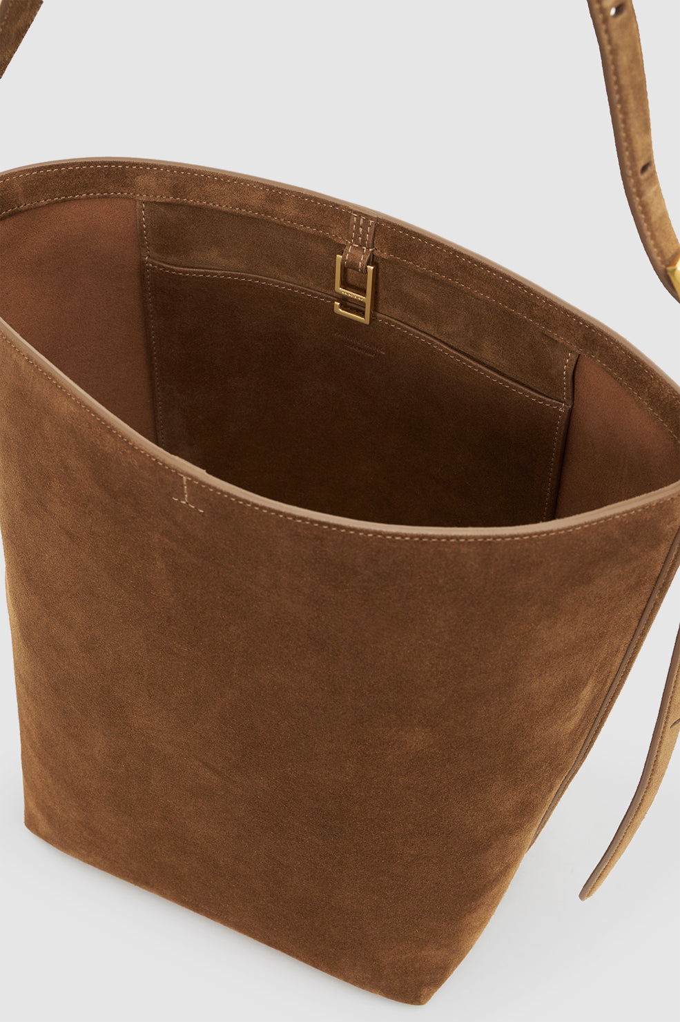 Elly Bucket Bag in Tobacco Suede by Anine Bing - Anita Hass