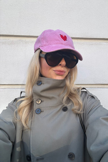 Cap Heart in Washed Pink