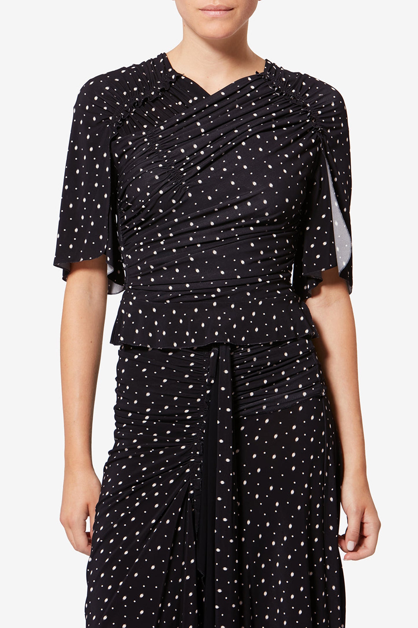 T-Shirt Garla in Schwarz/Ecru