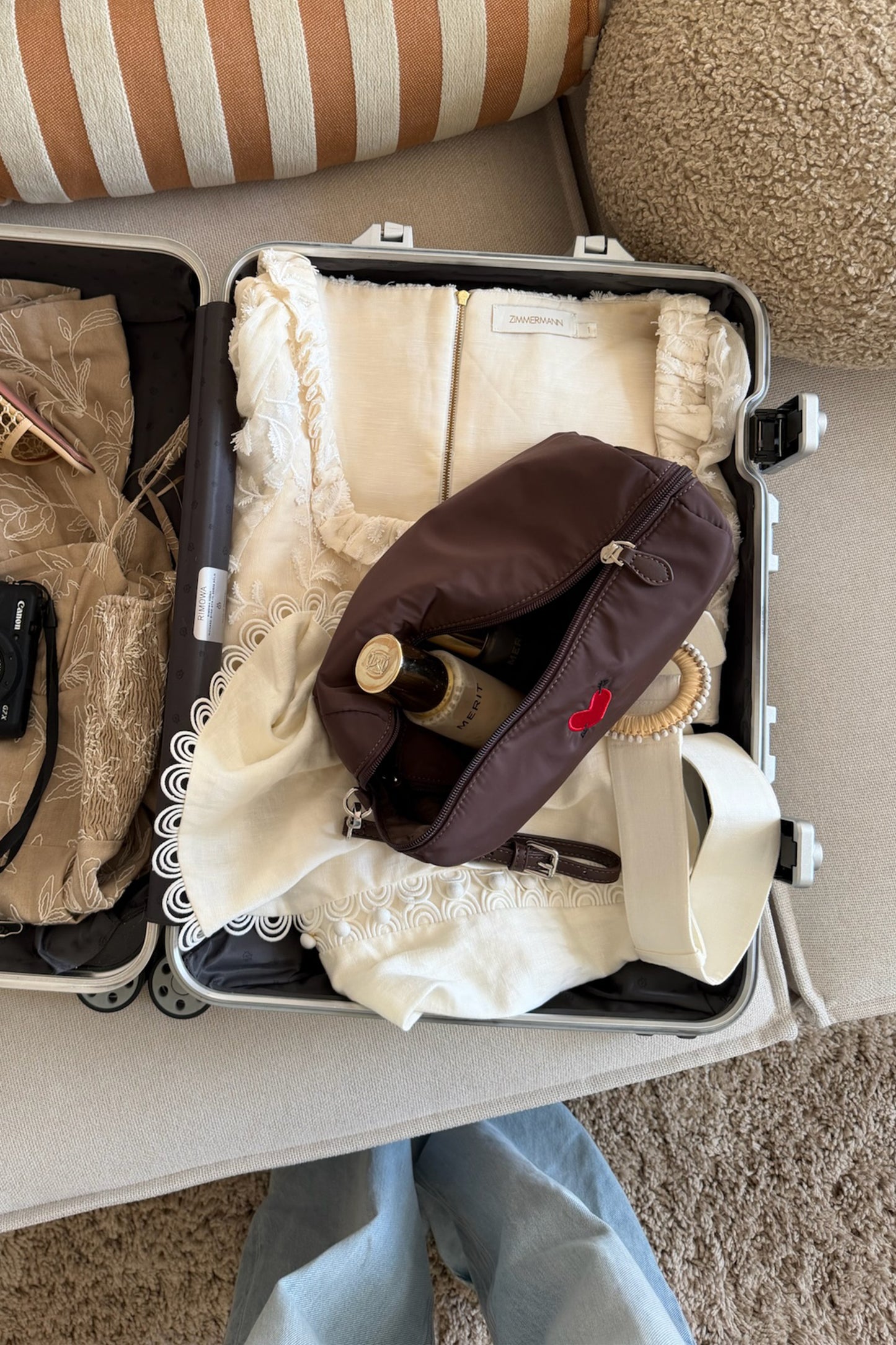 Pouch 'Heart' Large in Braun NylonAnita Hass - Anita Hass