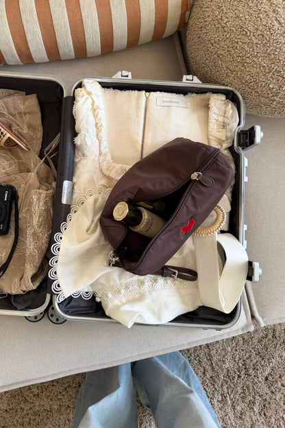 Pouch 'Heart' Large in Braun NylonAnita Hass - Anita Hass