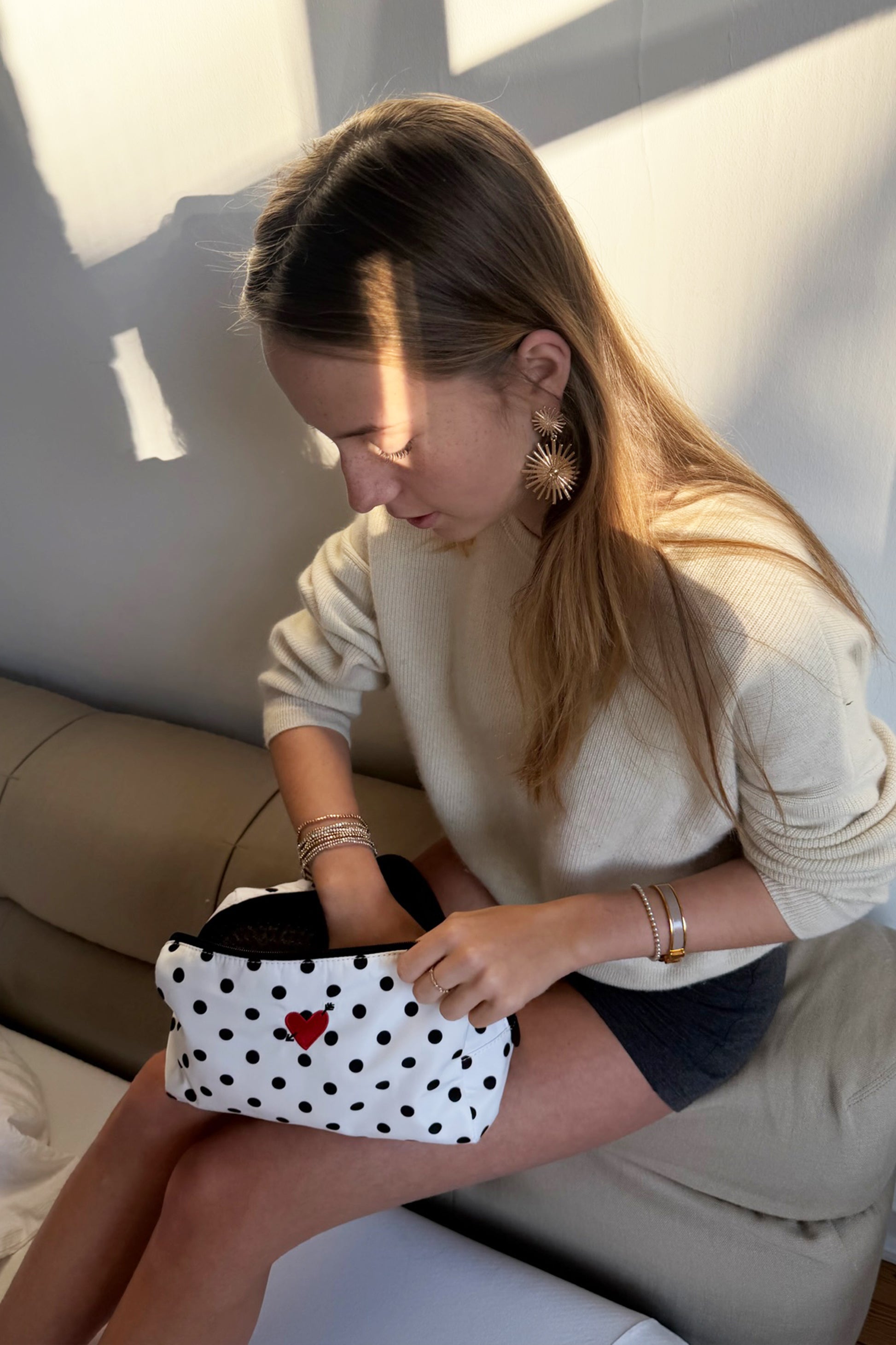 Pouch 'Heart' Large in Dot NylonAnita Hass - Anita Hass