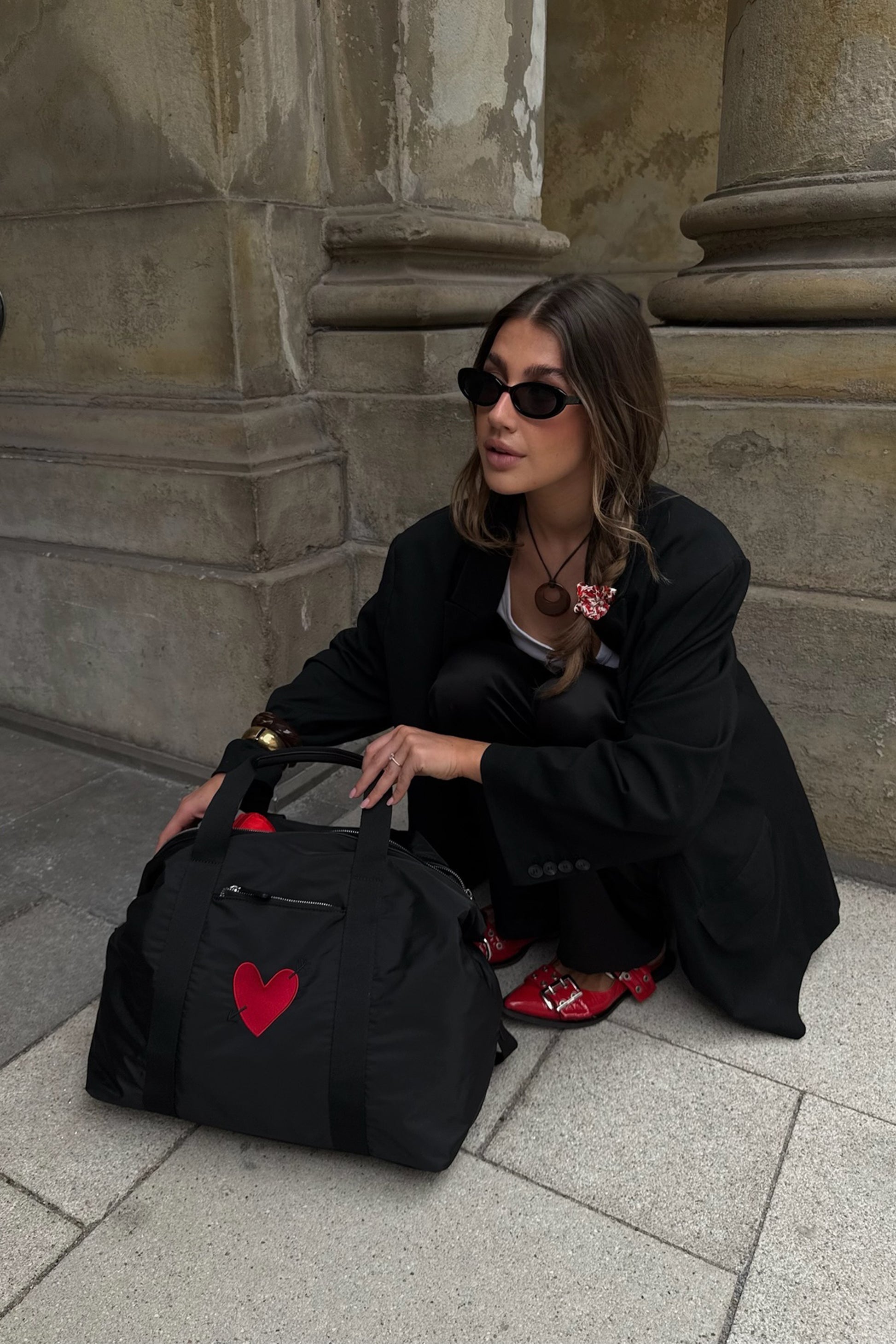 Tasche 'Heart' in Black NylonAnita Hass - Anita Hass