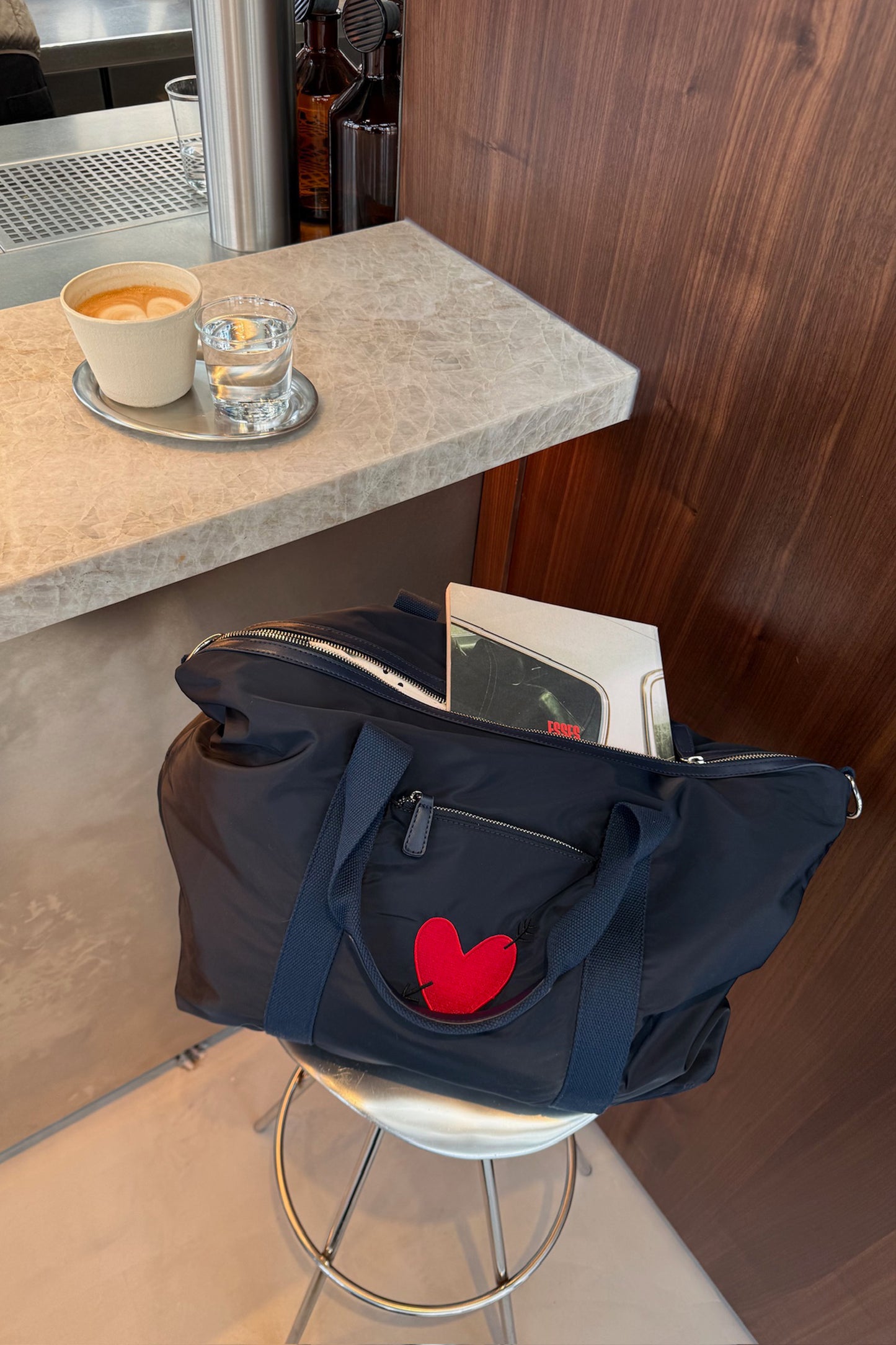 Bag 'Heart' in Navy Nylon