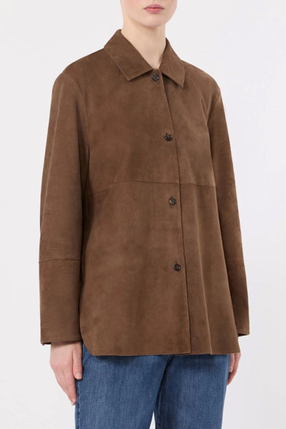 Gocce Overshirt in Suede Mud