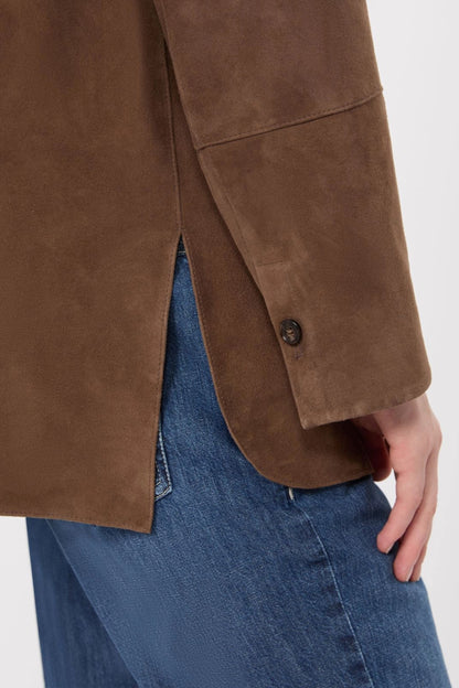 Gocce Overshirt in Suede Mud