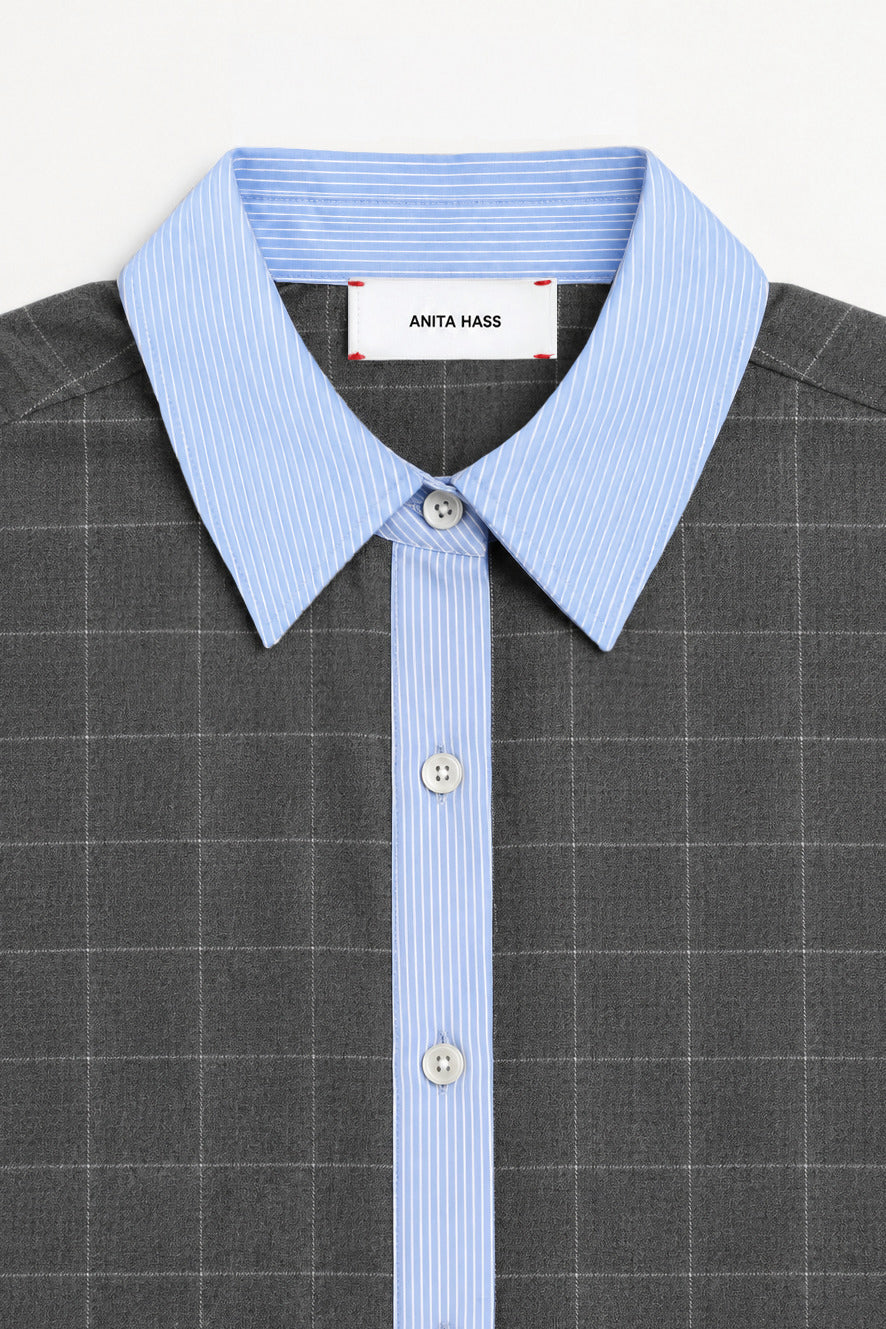 Bluse Eleonora in Grau/Blau Anita Hass