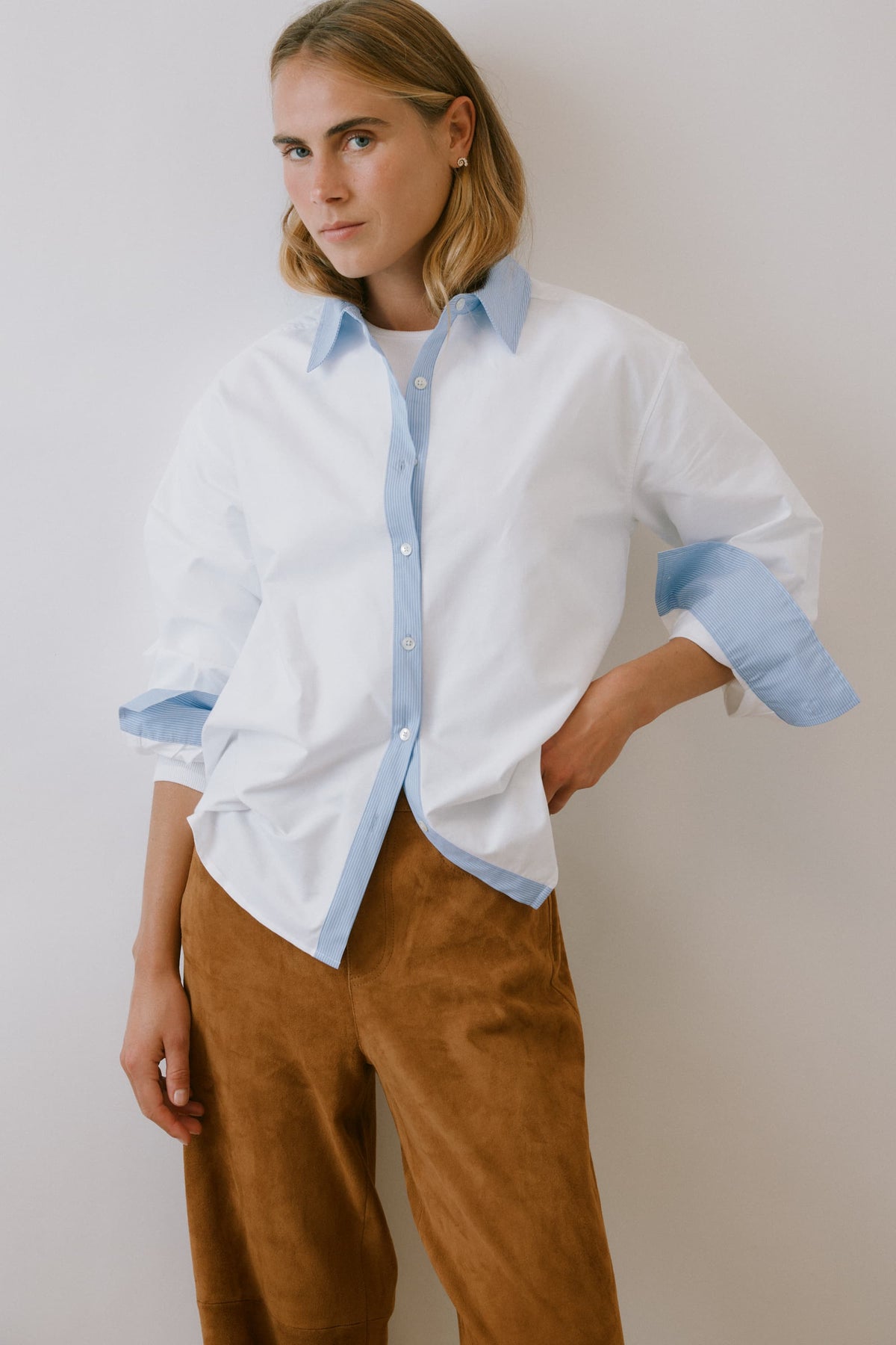 Bluse Eleonora in Weiß/Blau Anita Hass