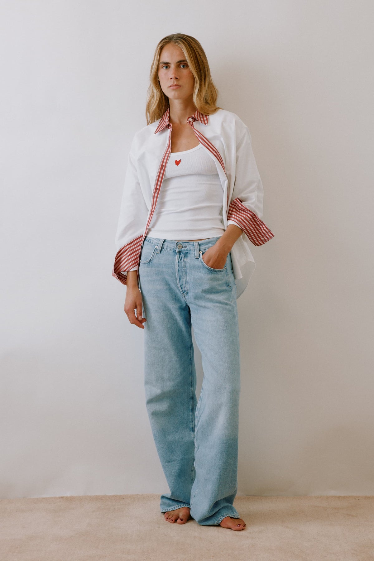 Bluse Eleonora in Weiß/Rot Anita Hass