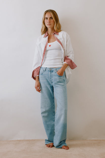 Bluse Eleonora in Weiß/Rot Anita Hass