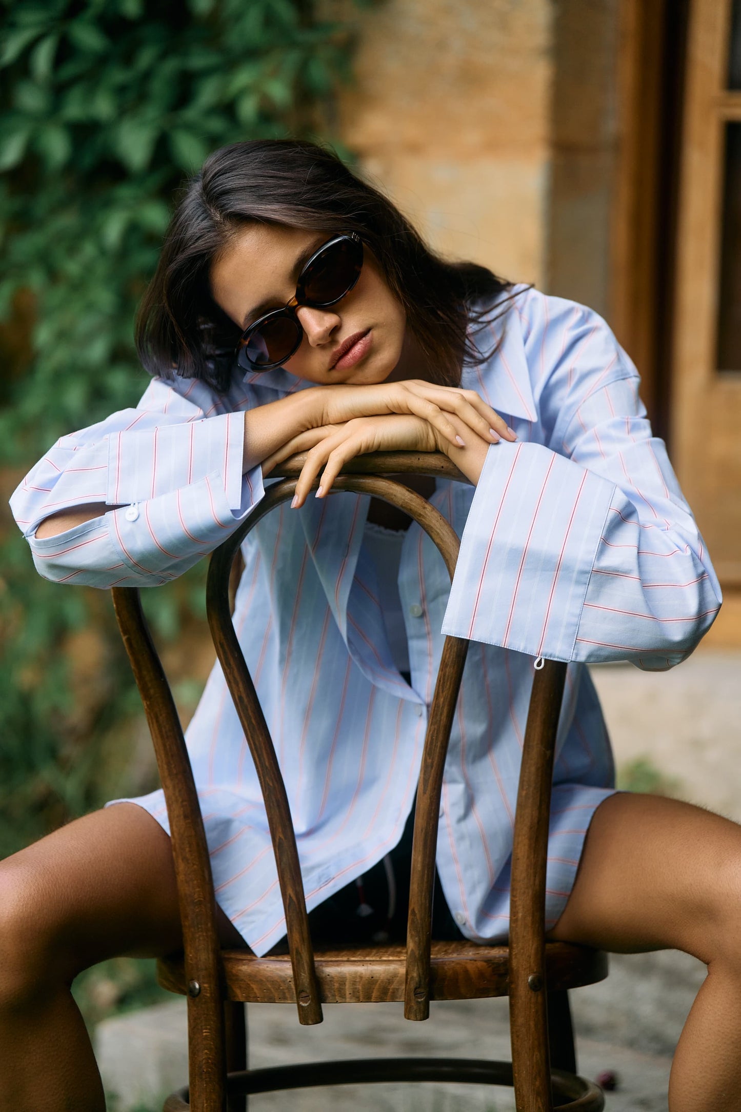 "Good Energy" Blouse in Blue/Pink by Anita Hass - Anita Hass