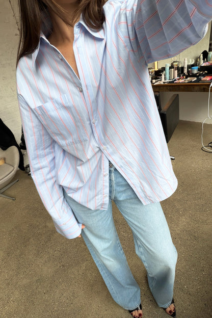 Blouse Good Energy in Blue/Pink