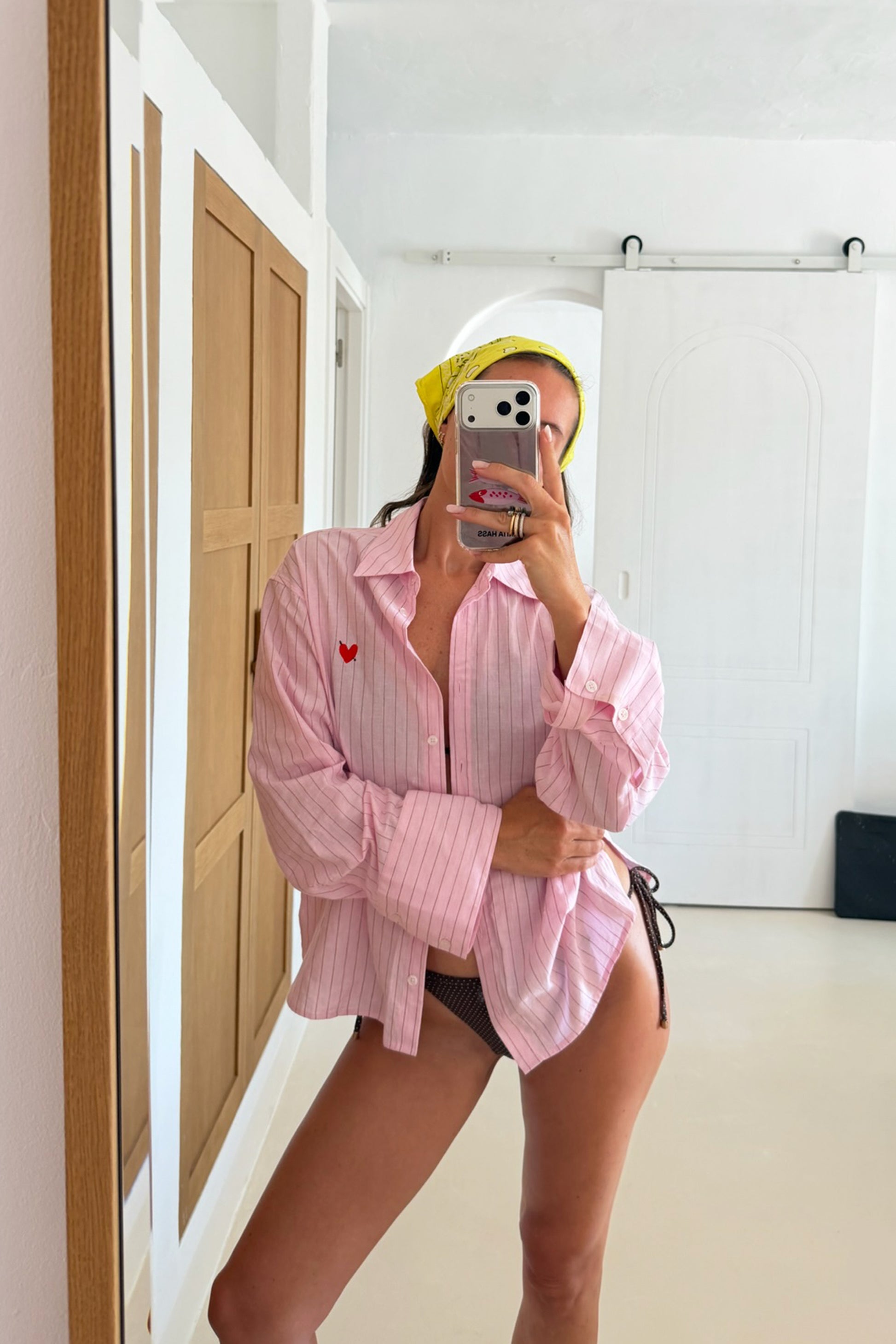 Bluse Linen Love in Rosa/Braun Anita Hass