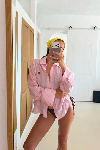 Bluse Linen Love in Rosa/Braun Anita Hass