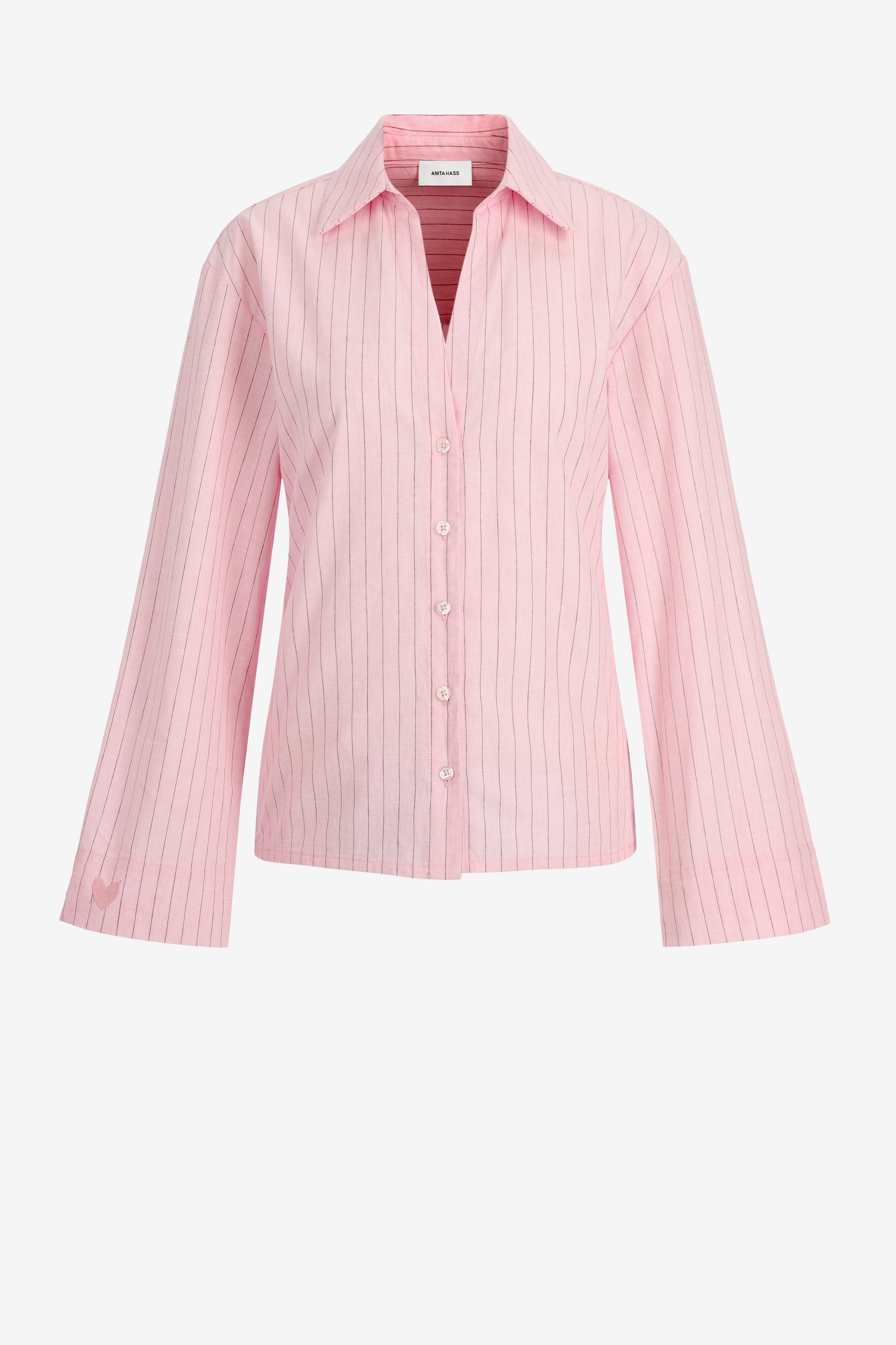 Linen Love Tailored Blouse in Pink/Brown by Anita Hass - Anita Hass