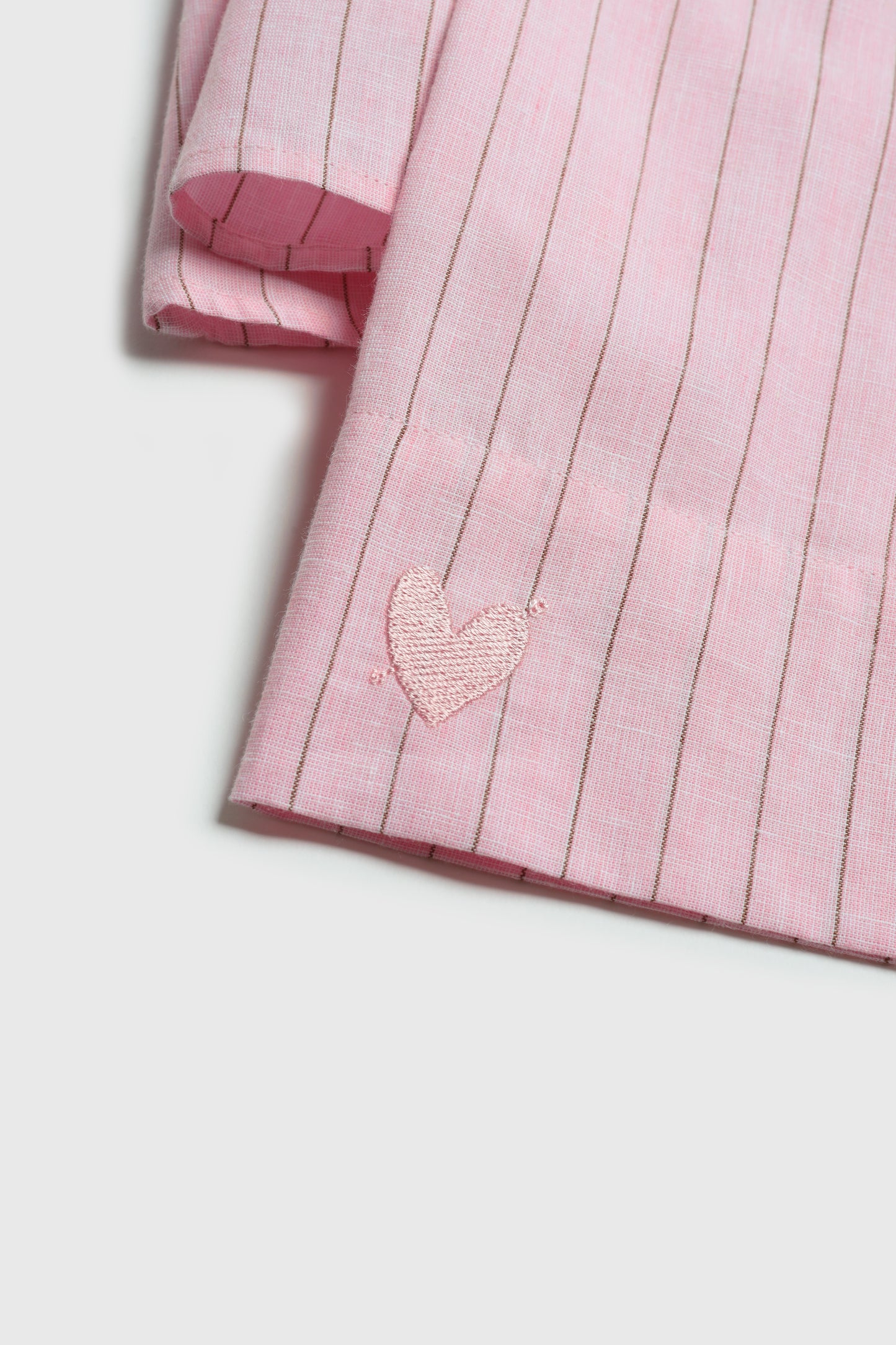 Linen Love Tailored Blouse in Pink/Brown by Anita Hass - Anita Hass