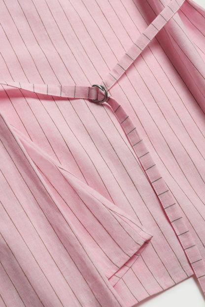 Linen Love Tailored Blouse in Pink/Brown by Anita Hass - Anita Hass