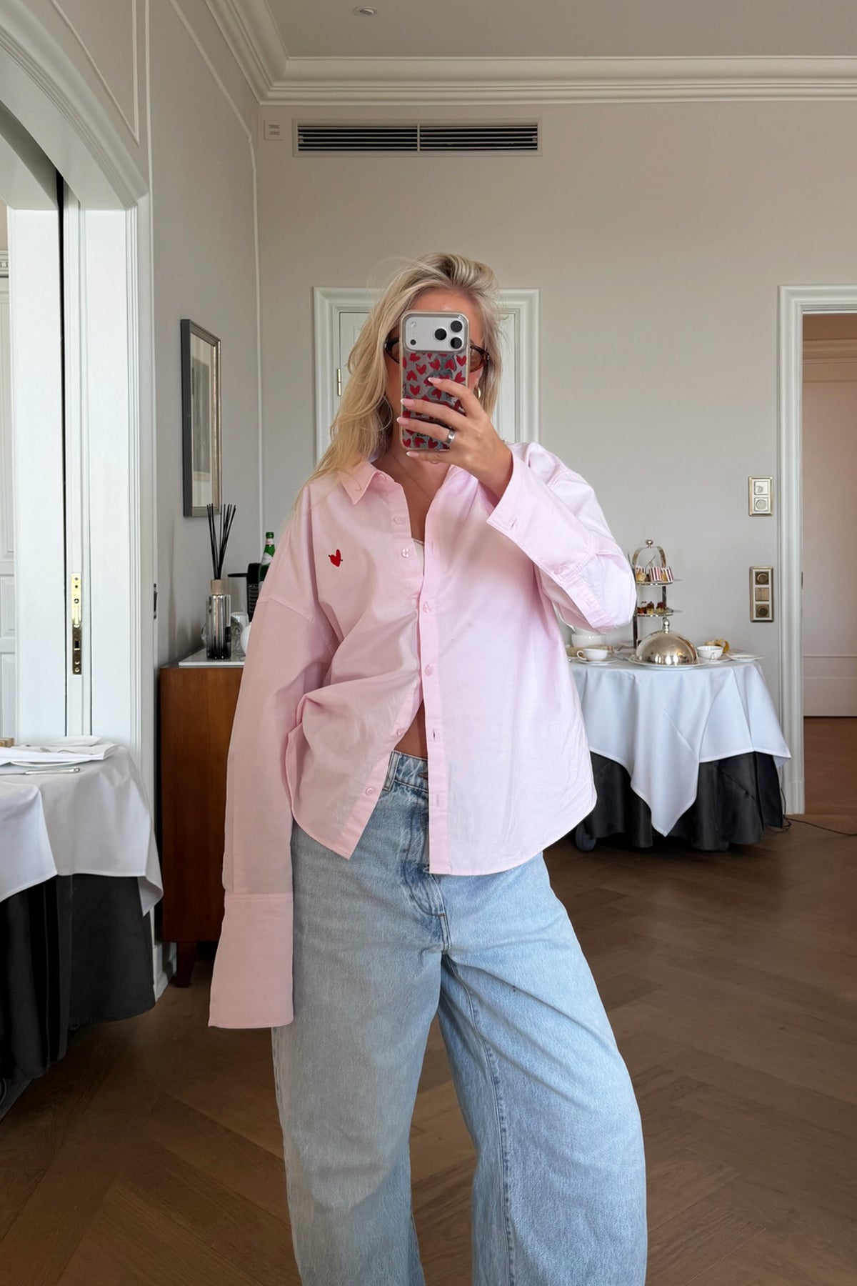 Blouse Oxford in Light Pink