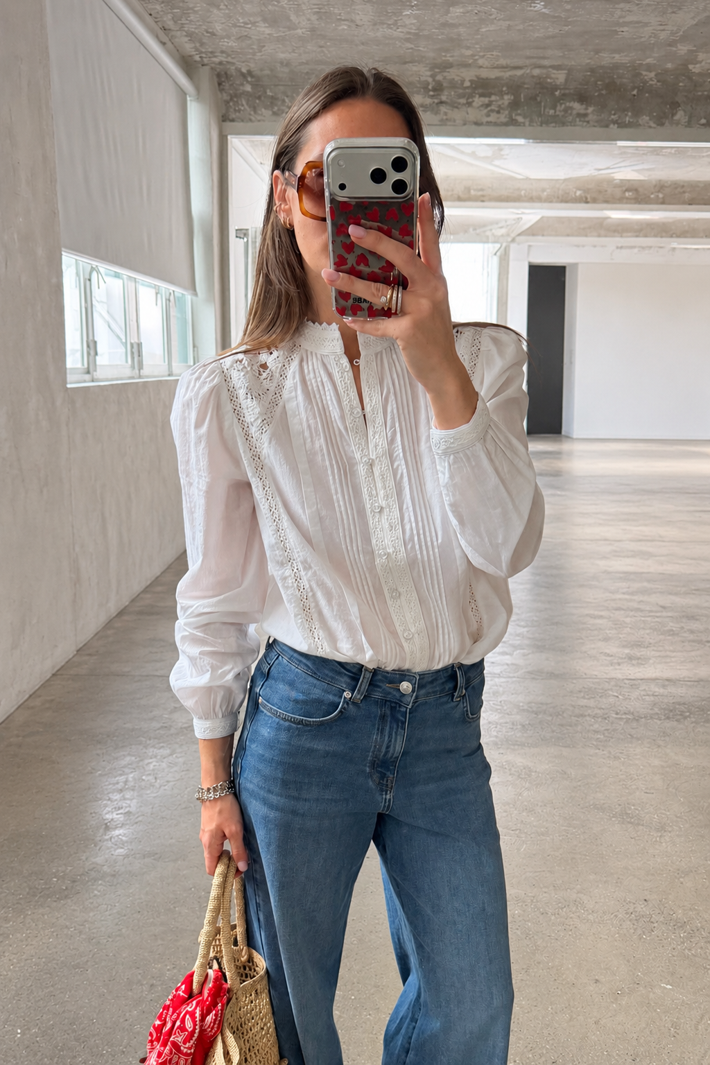 Bluse Romance in Weiß Anita Hass