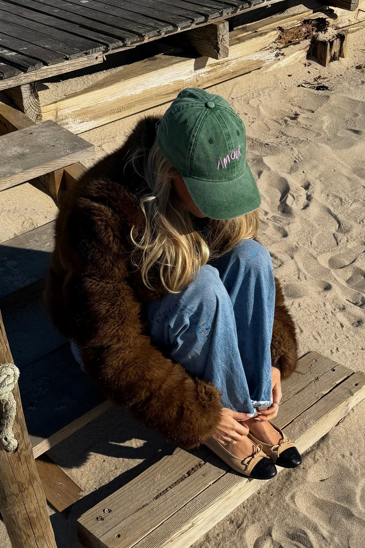 Cap Amour in Washed Green