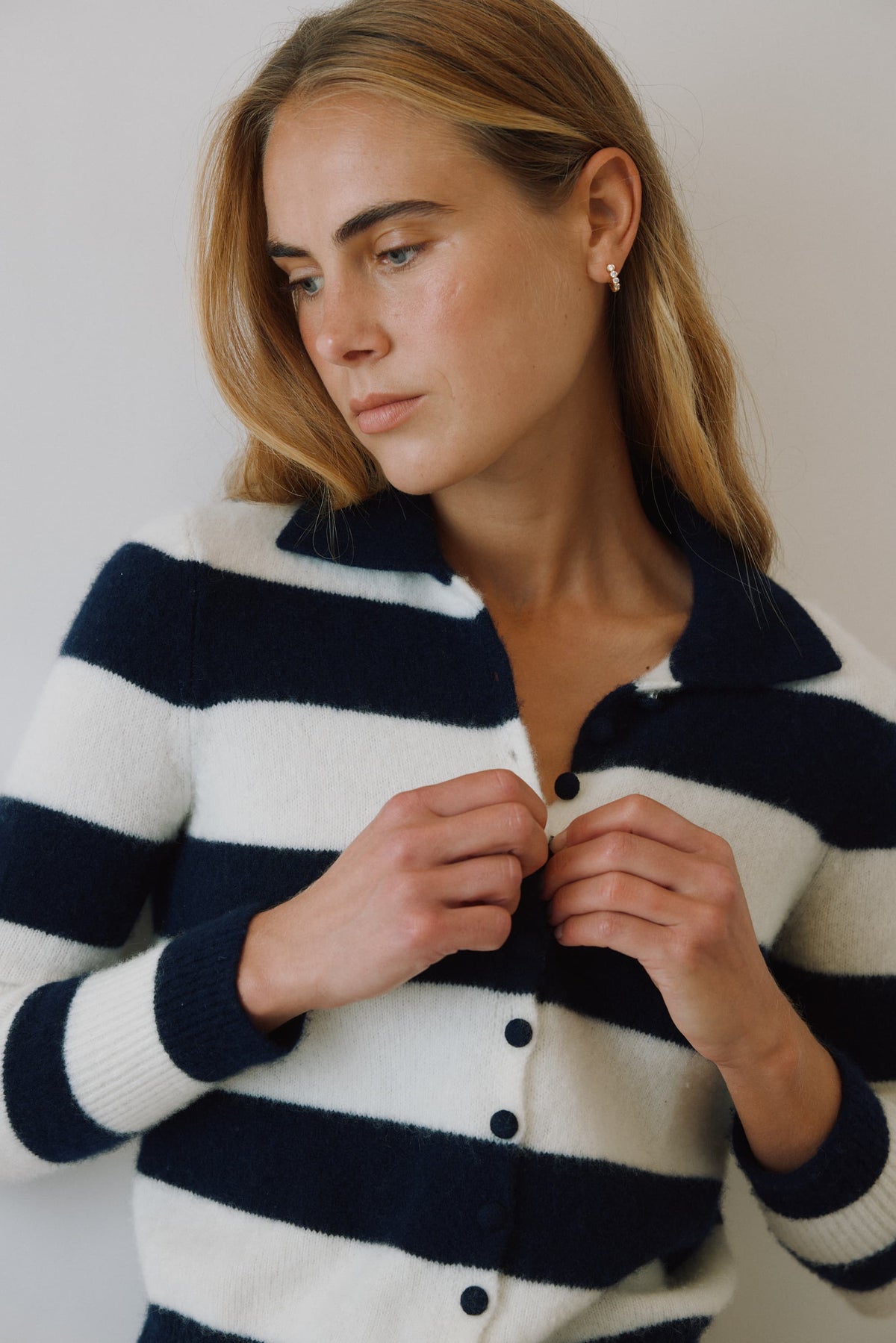 Cardigan Minnie in Navy/Weiß Anita Hass