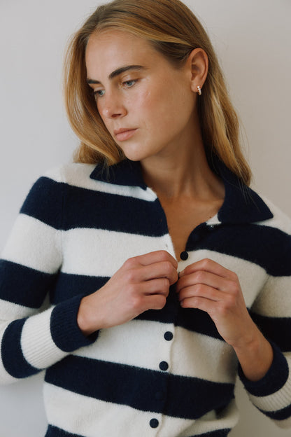 Cardigan Minnie in Navy/Weiß Anita Hass