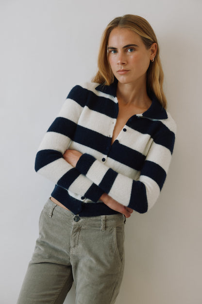Cardigan Minnie in Navy/Weiß Anita Hass