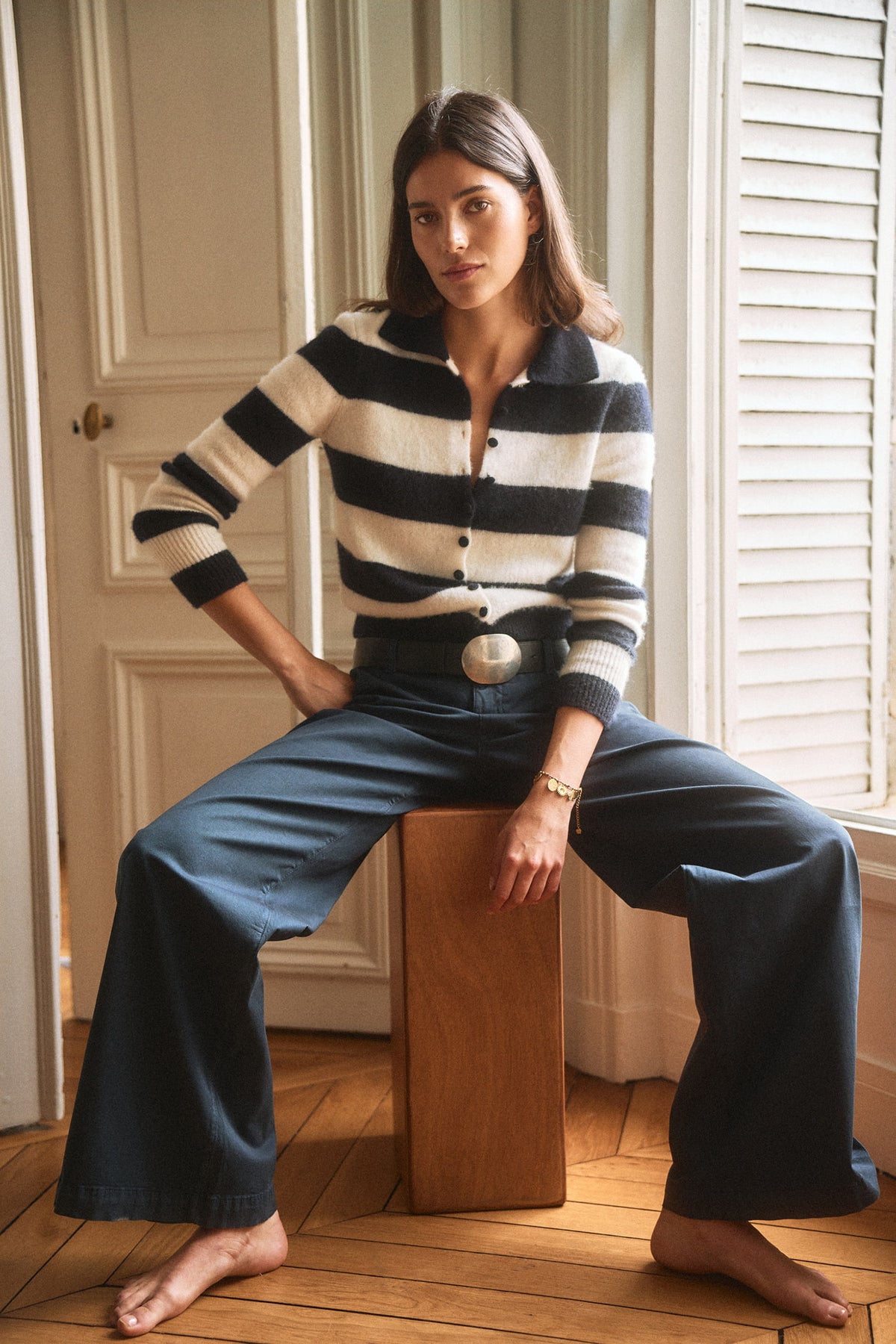 Cardigan Minnie in Navy/Weiß Anita Hass