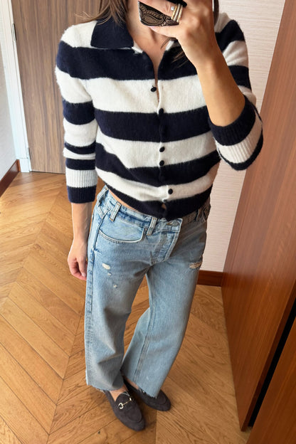 Cardigan Minnie in Navy/Weiß Anita Hass
