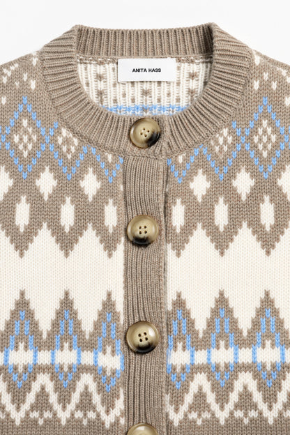 Cardigan Olive in Beige/Cream/Blau Anita Hass