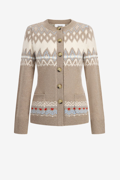 Cardigan Olive in Beige/Cream/Blau Anita Hass
