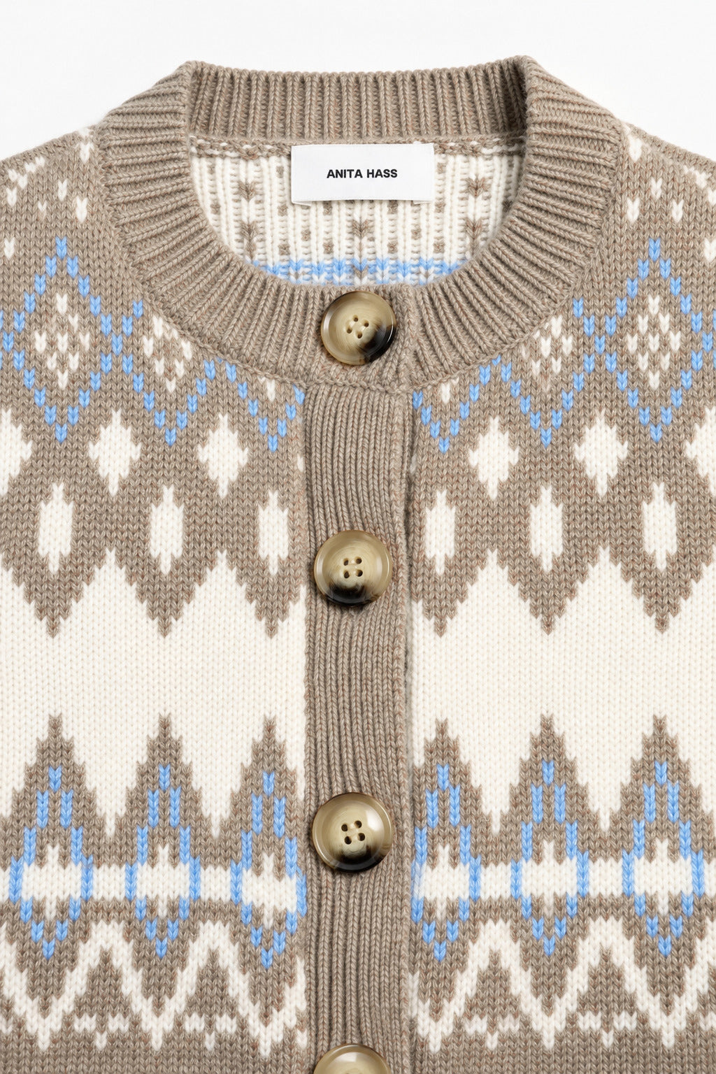 Cardigan Olive in Beige/Cream/Blau Anita Hass